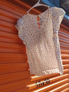 Haute Monde White Blouse with Pink and Yellow Floral Print